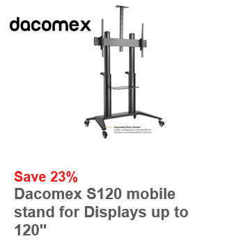 Dacomex S120-1000W – mobilais TV statīvs lieliem displejiem