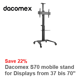Dacomex S70-600W-LP – mobilais TV statīvs ekrāniem