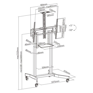 Dacomex S100-800W-M – Motorizēts TV stiprinājums - Image 2